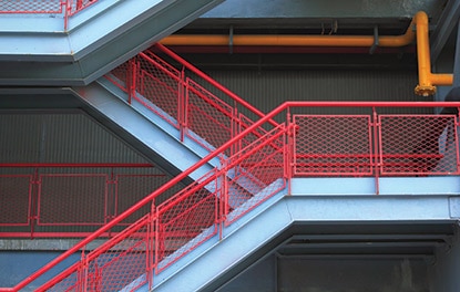 Red steel stairs Red steel stairs