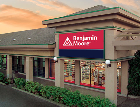 An exterior image of a Benjamin Moore retail store. An exterior image of a Benjamin Moore retail store.