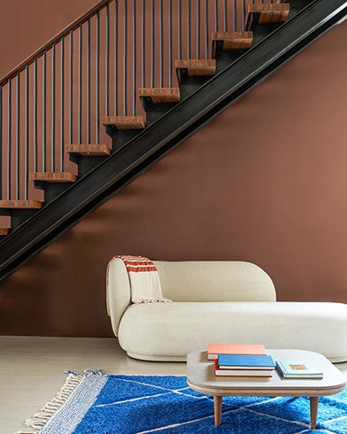 Painted walls with Leather Saddle Brown 2100-20